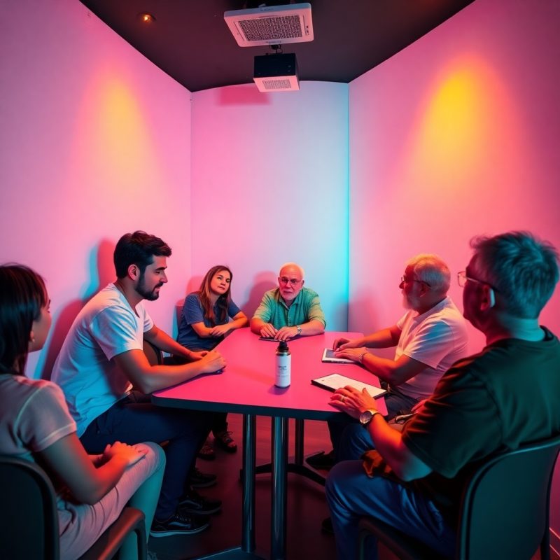 Faça um grupo de jovens e adultos e idosos em uma sala de aula pequena com um projetor